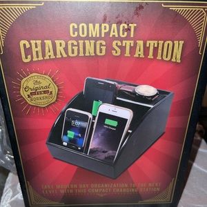 Compact Charging Station, black wood.